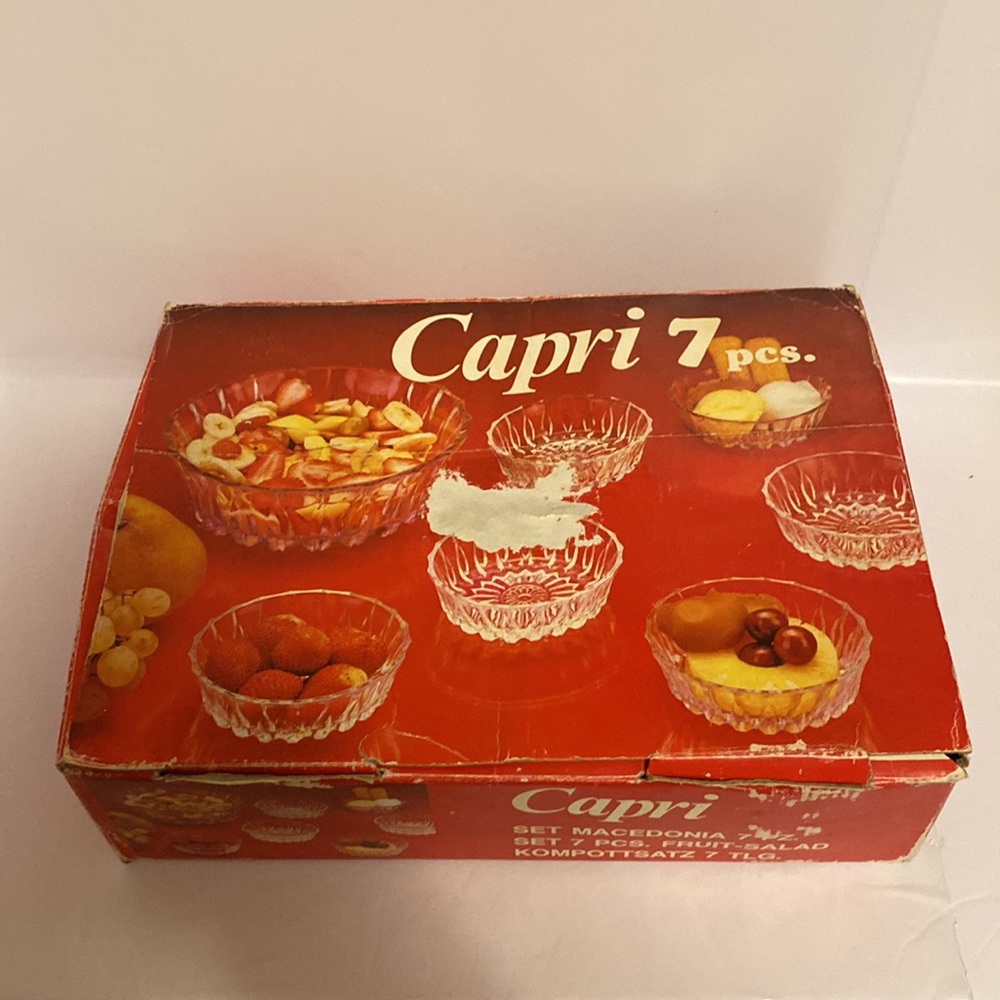 7 Piece Capri Fruit Bowl Set Vintage 1970’s Italian